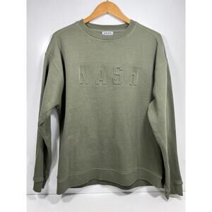 NASH The Nash Collection Size M/L  Unisex Crewneck Sweatshirt Pea Green Embossed